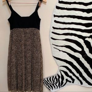 BIYAYCDA Spaghetti Strap Dress with Cheetah bottom